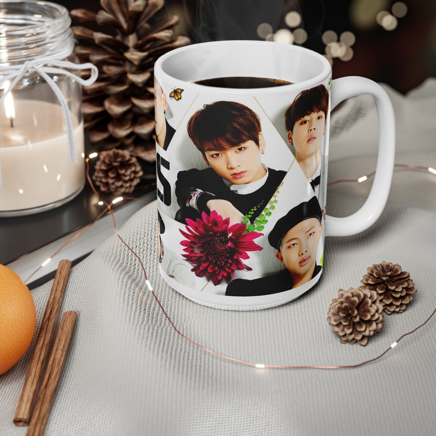 K-Pop BTS Ceramic Coffee Mug - 11oz & 15oz - Perfect for Fans and Collectors