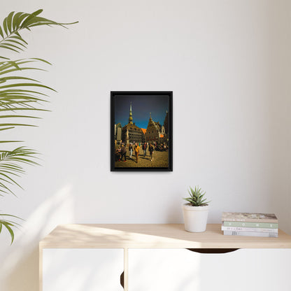 Riga Old Town Matte Canvas, Framed (Multi-color)