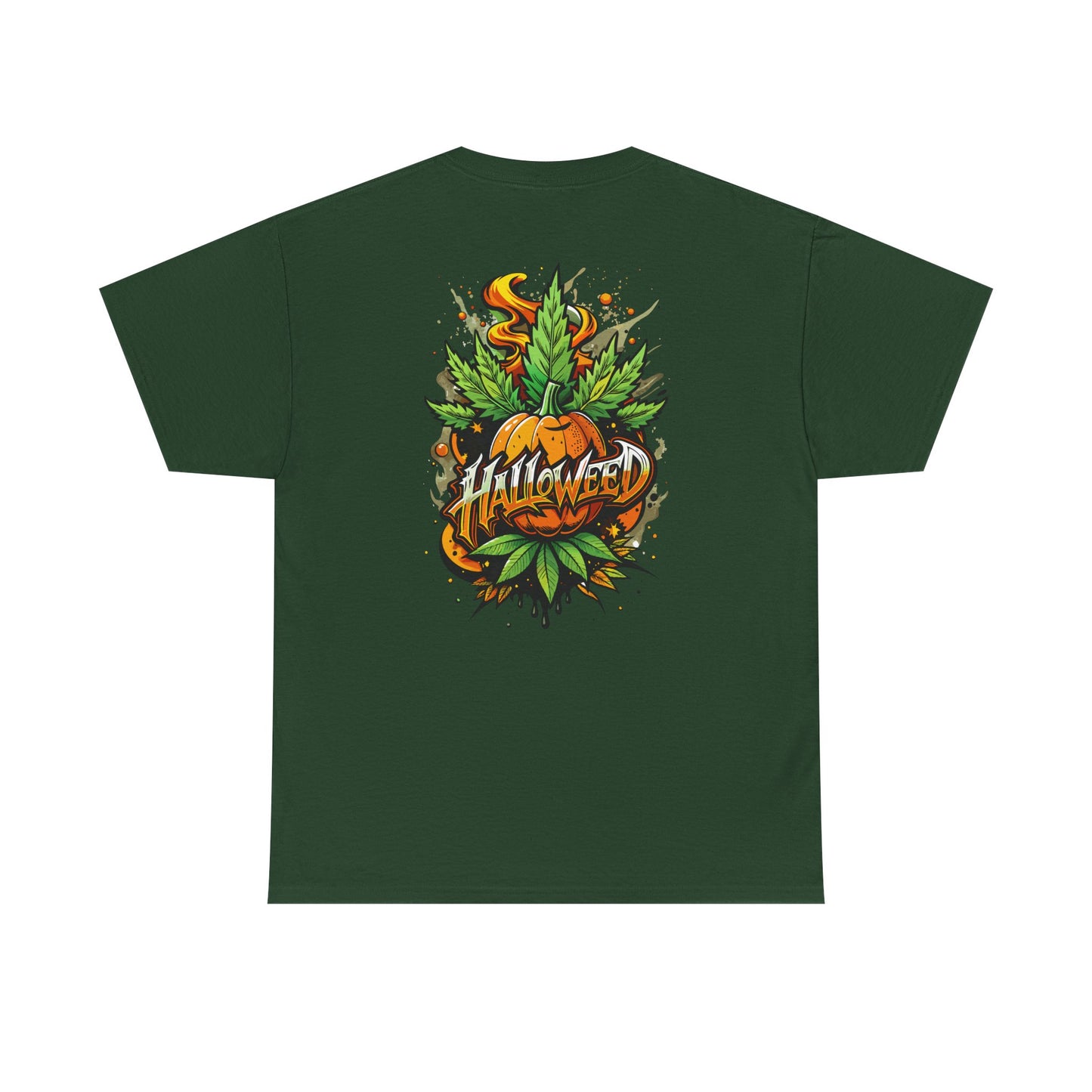 Hallowed Harvest Tee — Halloween Mask & Pumpkin Graphic T-Shirt