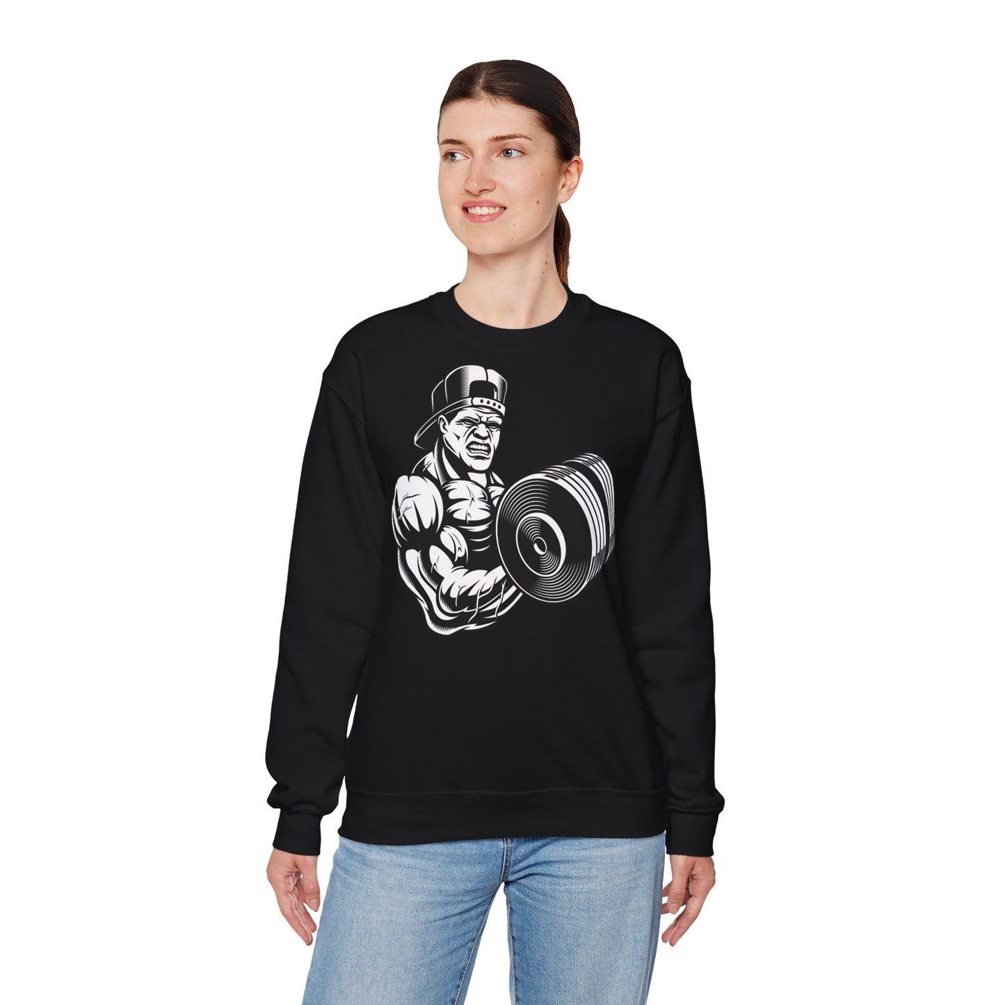 Muscle Flex Crewneck Sweatshirt – Perfect for Fitness Enthusiasts
