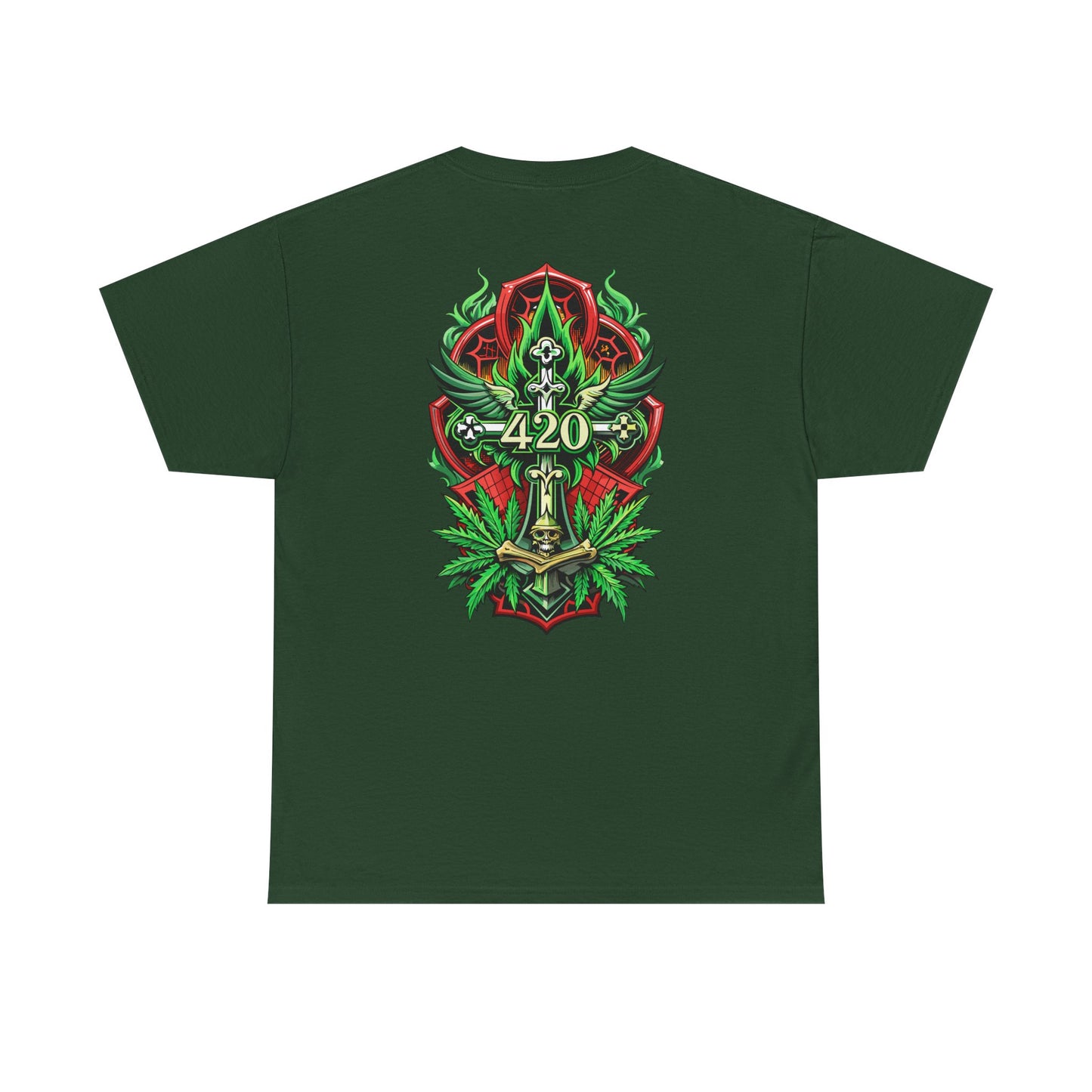 420 Cannabis Shield T-Shirt – Marijuana Leaf Stoner Graphic Tee