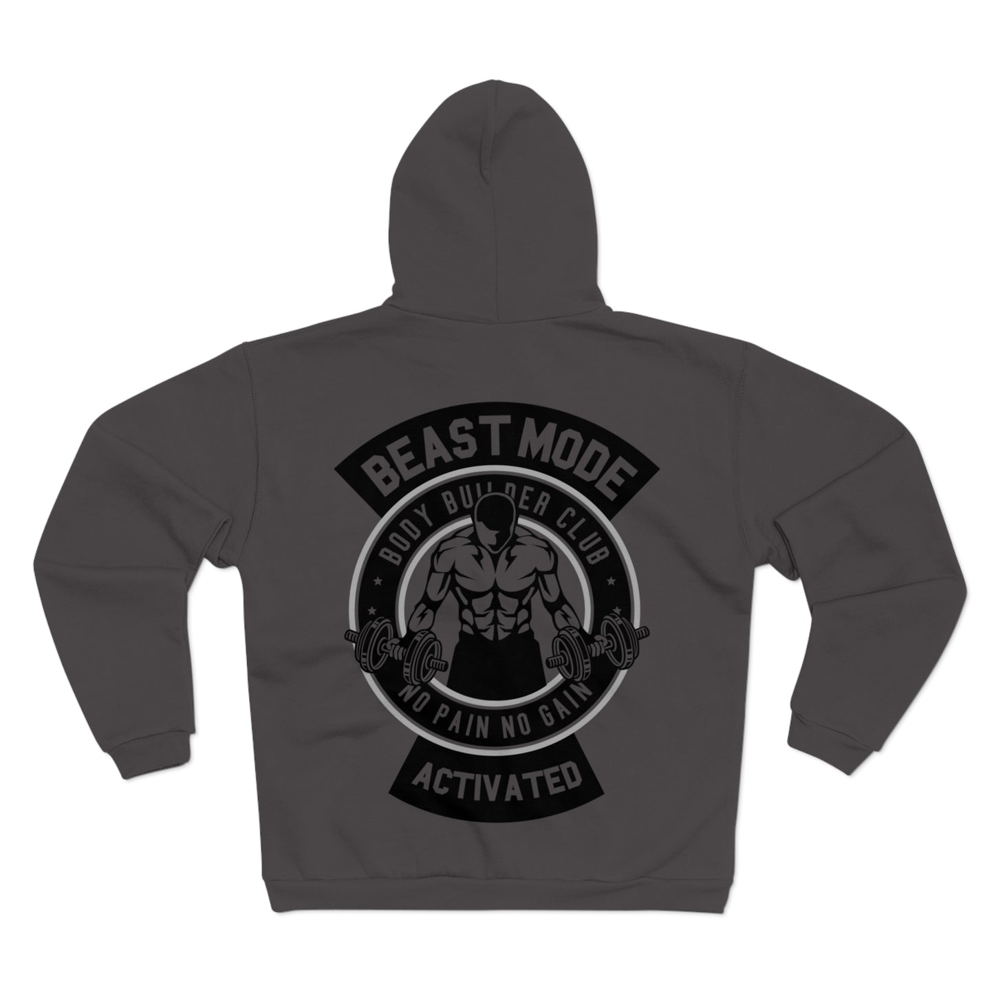 Beast Mode Unisex Hooded Zip Sweatshirt- Body Builder Club Motivation