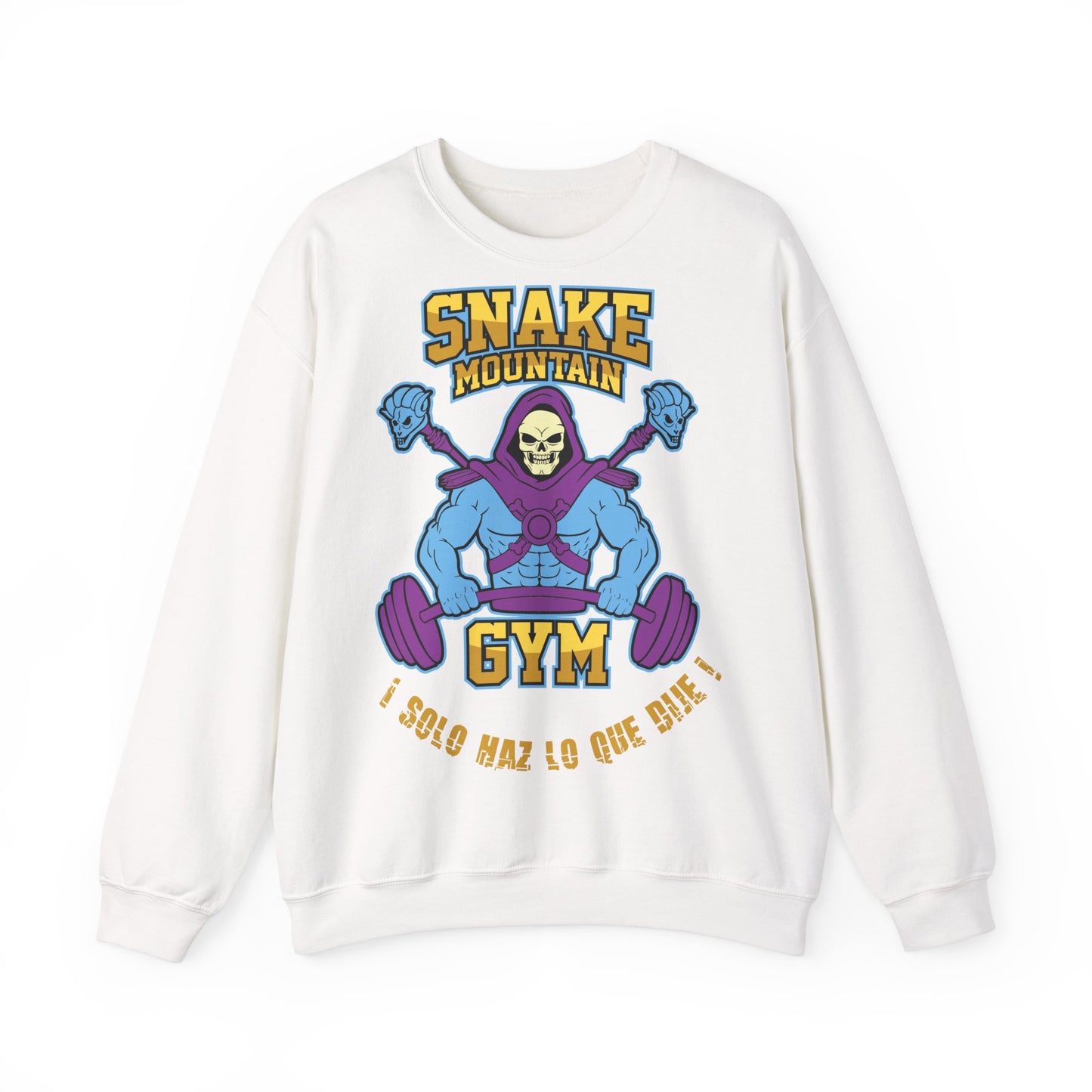 Unisex Heavy Blend Crewneck Sweatshirt - Snake Mountain Gym Design White