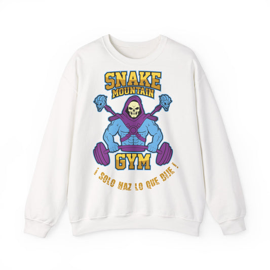Unisex Heavy Blend Crewneck Sweatshirt - Snake Mountain Gym Design White