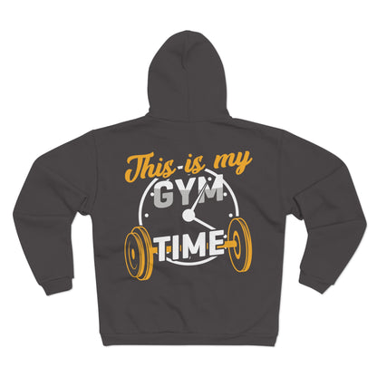Unisex Gym Time Hooded Zip Sweatshirt - Perfect for Fitness Lovers and Active Lifestyles