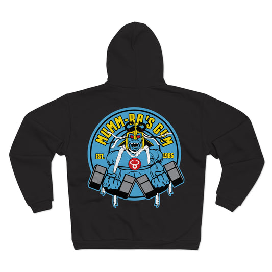 Vintage Gym Monster Unisex Hooded Zip Sweatshirt - Retro Fitness Hoodie