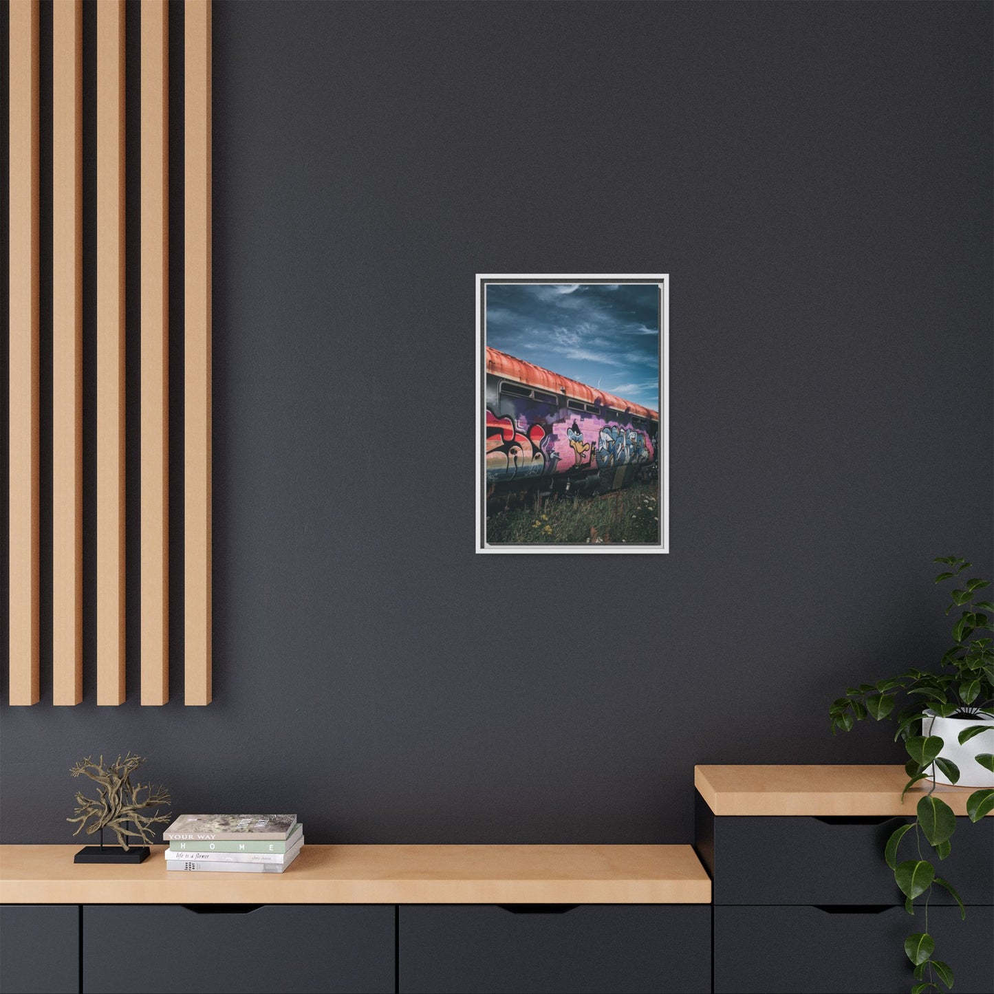 Night Train Matte Canvas, Framed (Multi-color)