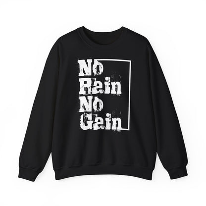 No Rain No Gain Unisex Heavy Blend Crewneck Sweatshirt - Motivational Gym Wear