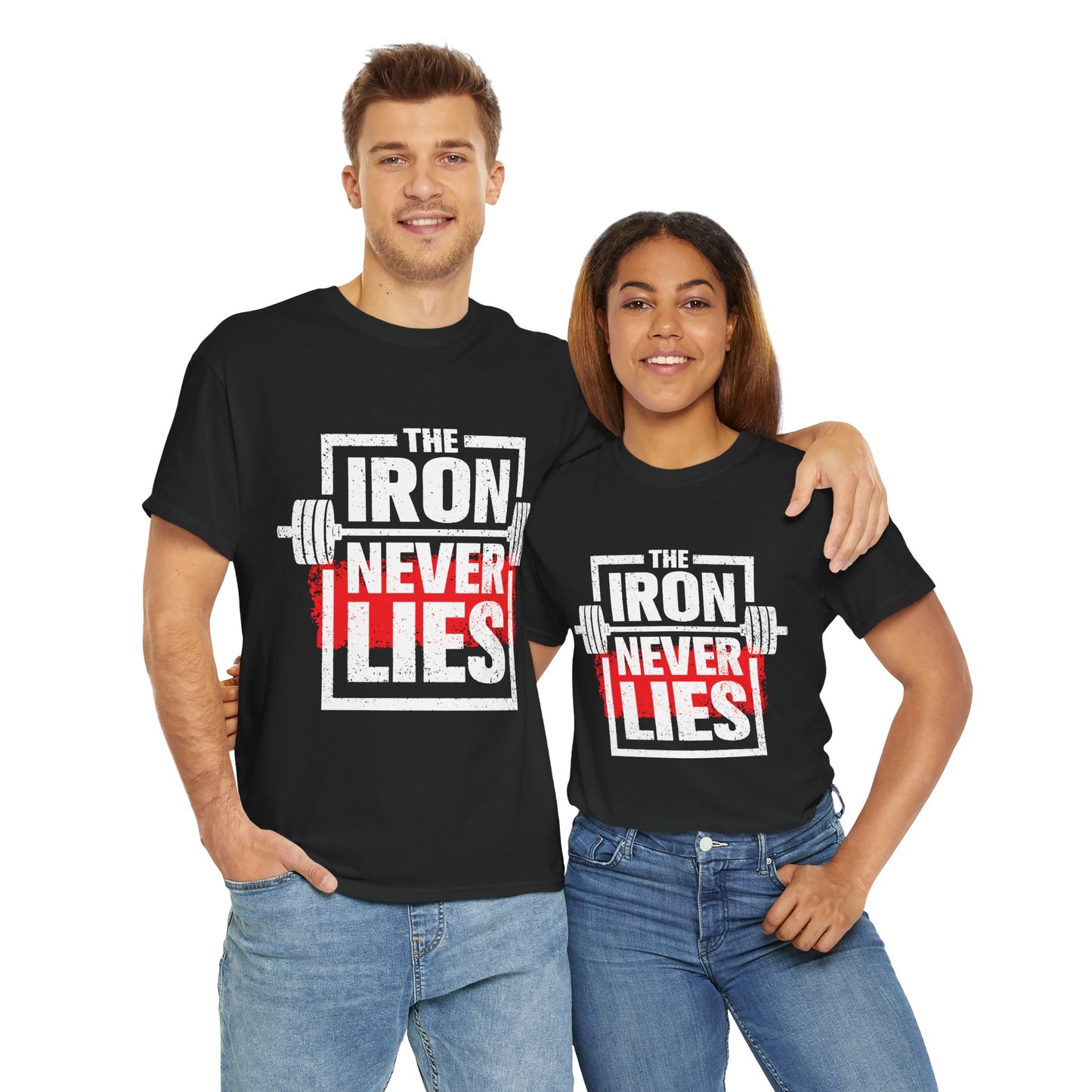 Iron Never Lies Unisex Heavy Cotton Tee - Motivational Fitness T-Shirt
