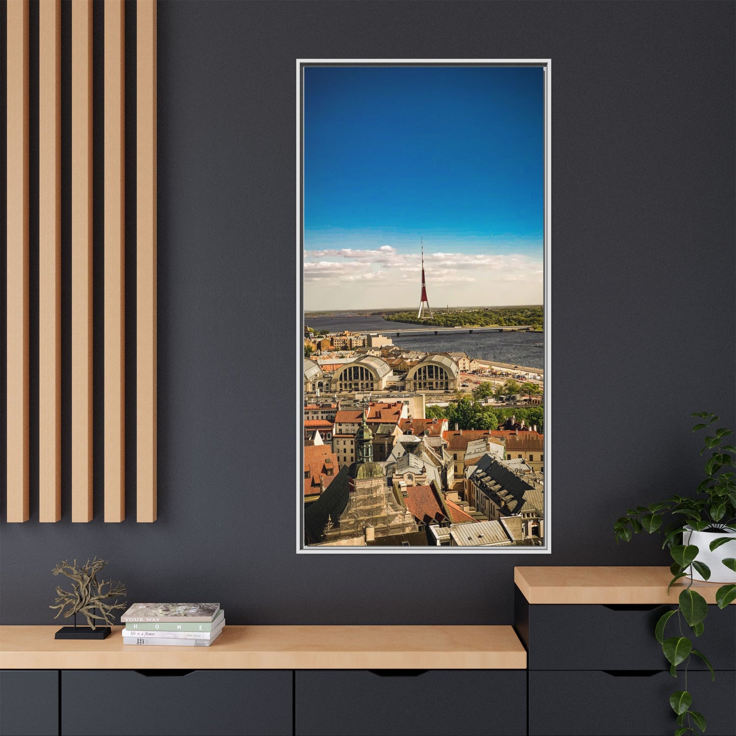 Riga TV Tower Matte Canvas, Framed (Multi-color)