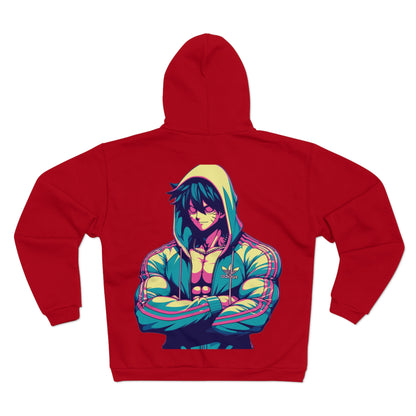 Calm Man Chilling Graphic Unisex Hooded Zip Sweatshirt