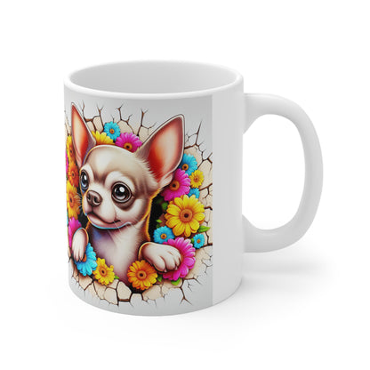 Charming Floral Chihuahua Coffee Mug - 11oz & 15oz