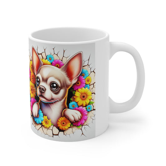 Charming Floral Chihuahua Coffee Mug - 11oz & 15oz