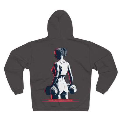 Power & Perseverance Unisex Hooded Zip Sweatshirt - Motivational Fitness Apparel