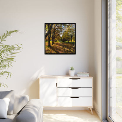Listowel town Park Autumn Matte Canvas, Framed (Multi-color)