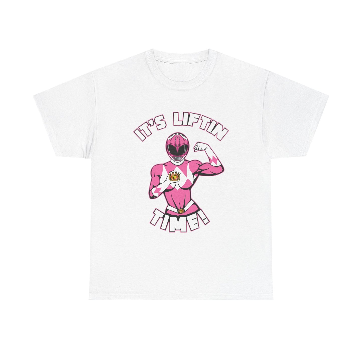 Funny Fitness Tee - "It's Liftin' Time!" Unisex Heavy Cotton T-Shirt White