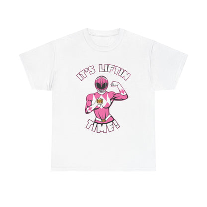 Funny Fitness Tee - "It's Liftin' Time!" Unisex Heavy Cotton T-Shirt White