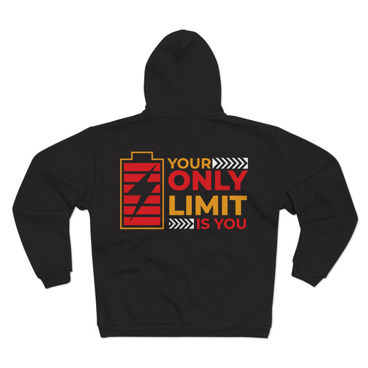 Motivational Zip Hooded Sweatshirt - "Your Only Limit Is You" - Unisex