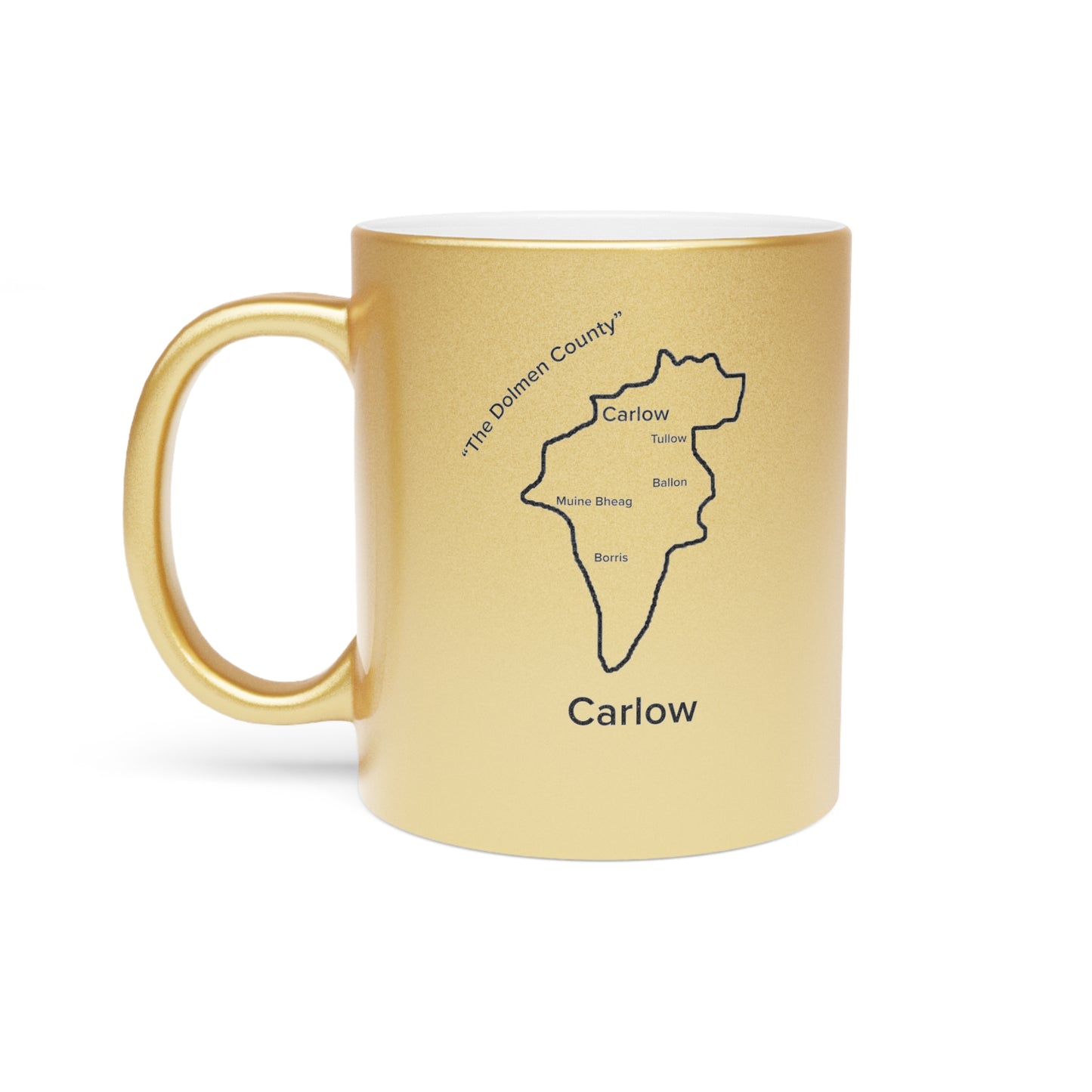 Carlow County Metallic Colour Mug - Silver/Gold - Perfect Gift for Coffee Lovers
