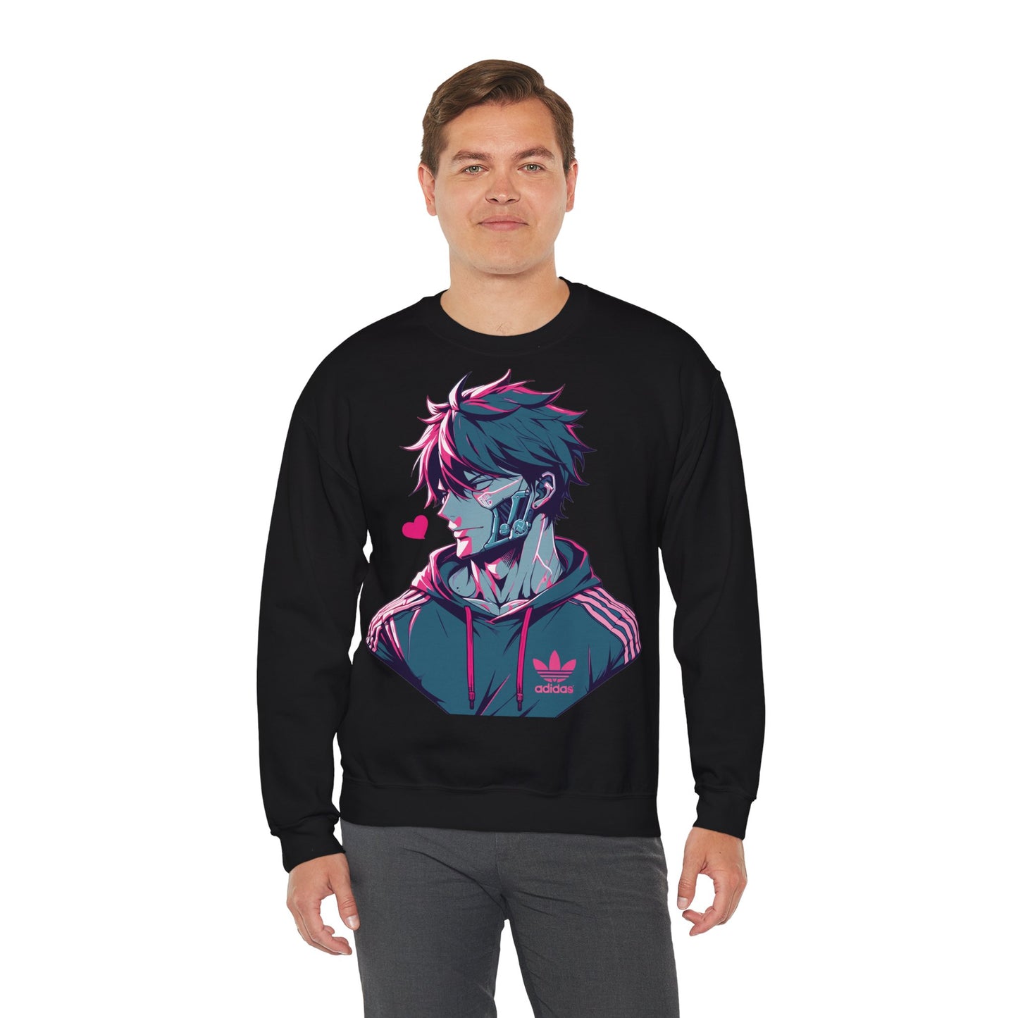 Anime-Inspired Unisex Crewneck Sweatshirt - Futuristic Vibe