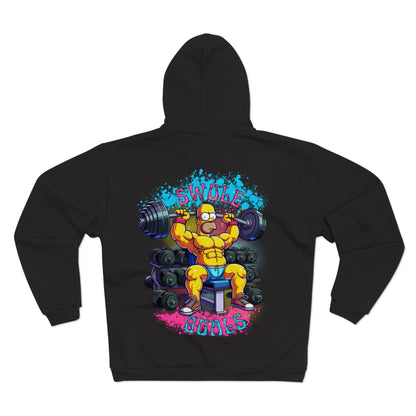 Swole Gobs Unisex Hooded Zip Sweatshirt - Perfect for Fitness Enthusiasts