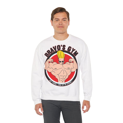 Bravo's Gym Unisex Crewneck Sweatshirt - Fitness Apparel for Gym Enthusiasts White
