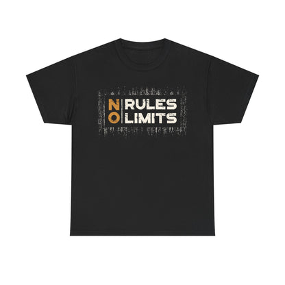 No Rules Limits Unisex Heavy Cotton Tee - Bold Graphic Tee for Freedom Lovers
