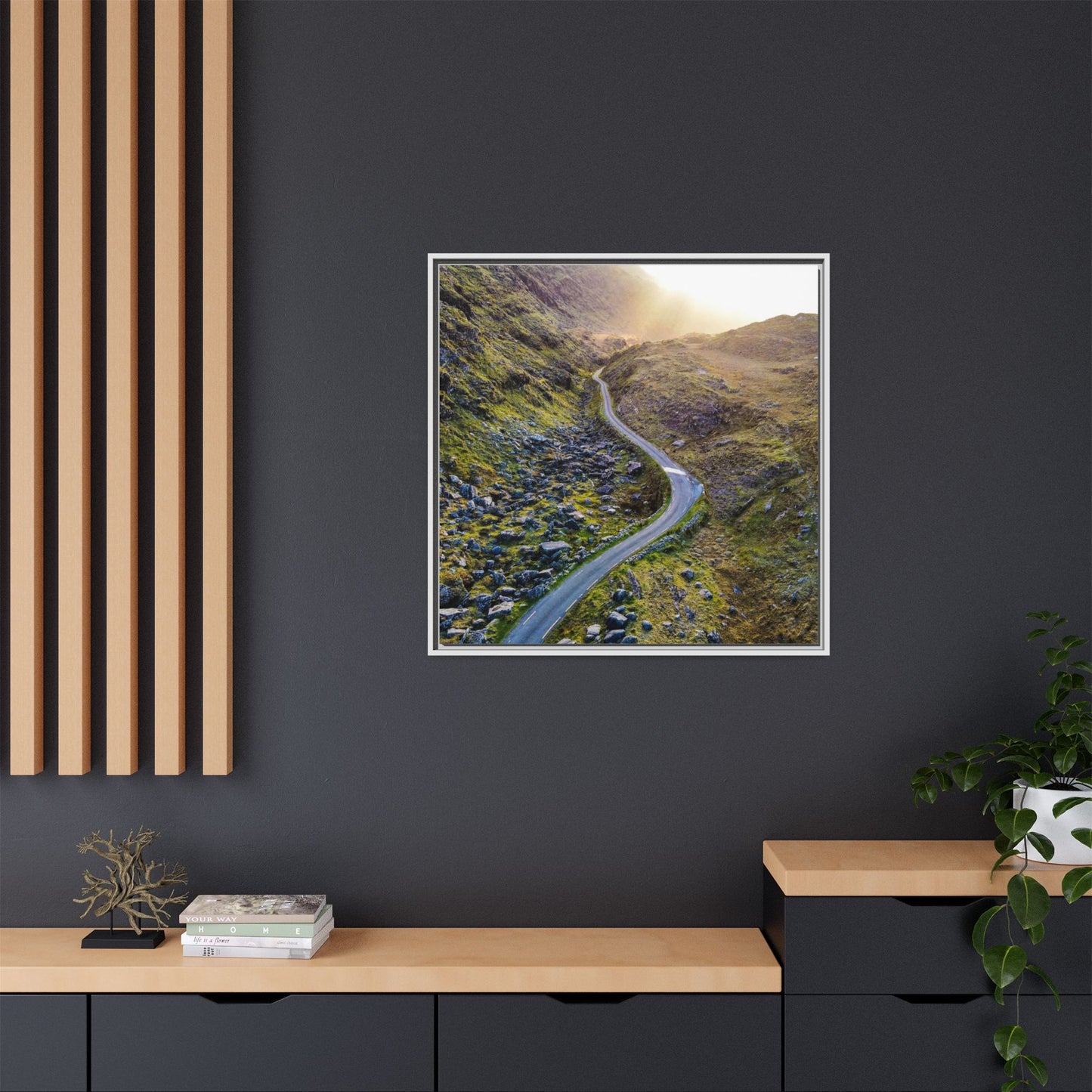 Valley Road Matte Canvas, Framed (Multi-color)