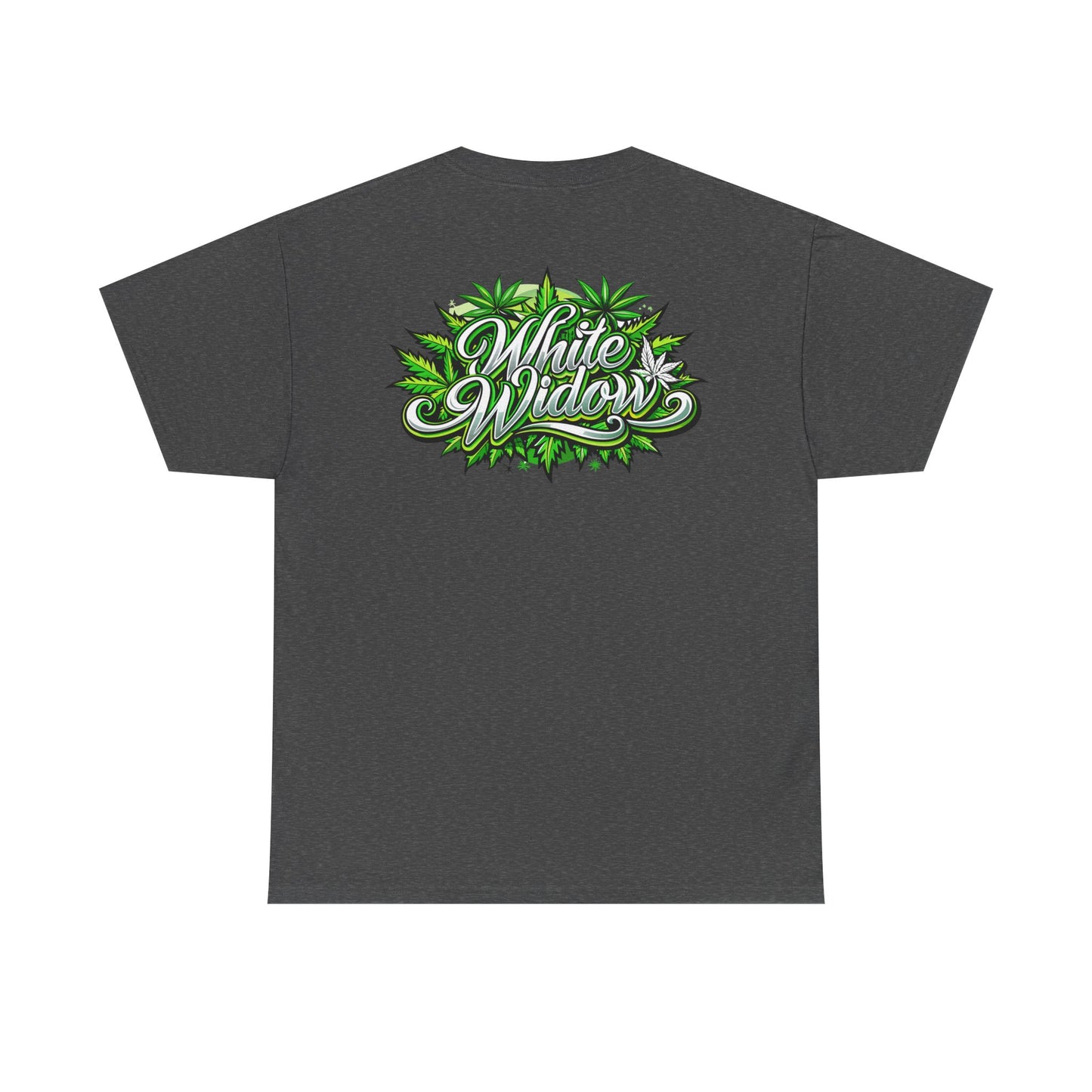 White Widow Graphic Tee — Cannabis Leaf Logo T-Shirt