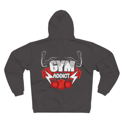 Gym Addict Unisex Hooded Zip Sweatshirt - Perfect for Fitness Enthusiasts