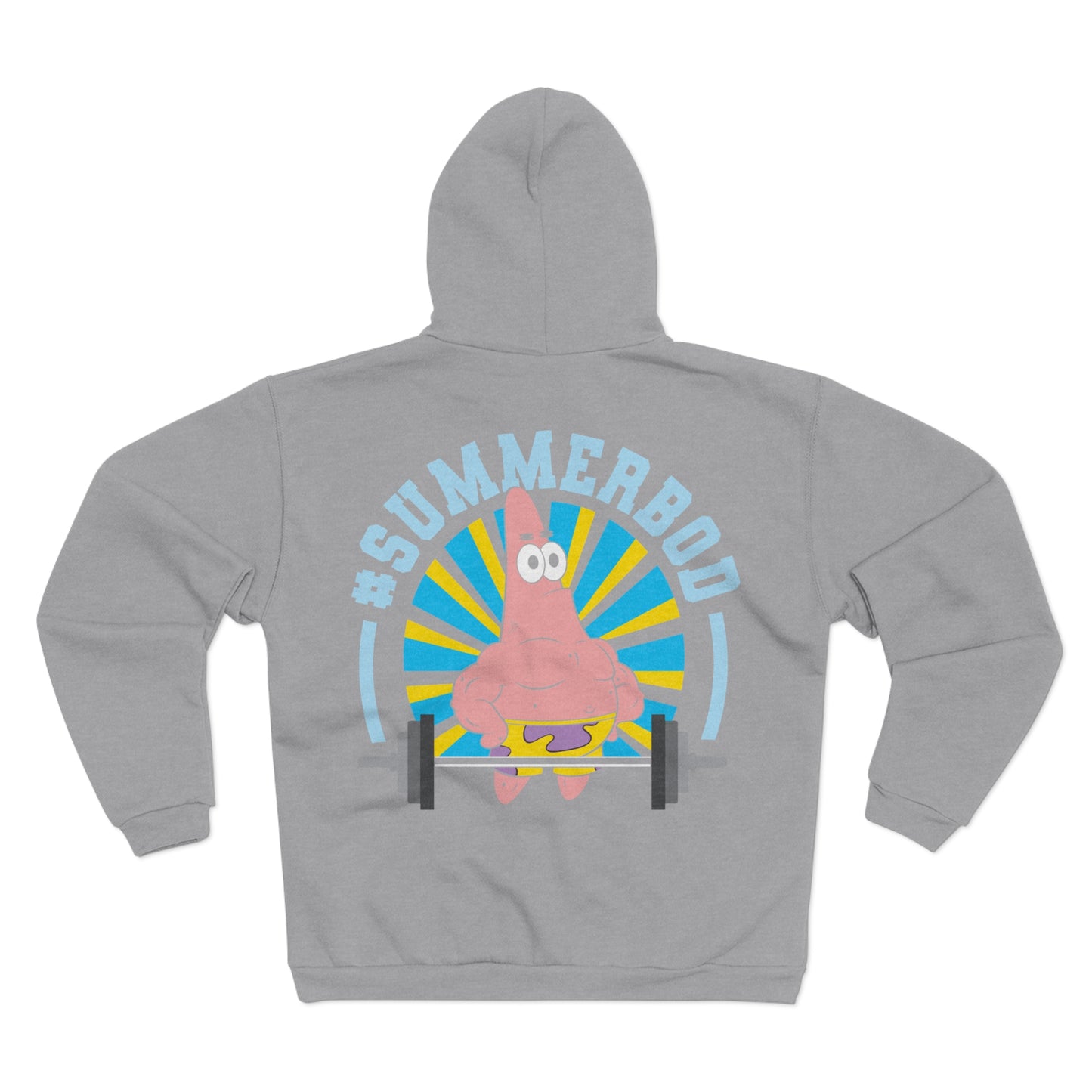 Funny Unisex Hooded Zip Sweatshirt - #SUMMERBOD Gym Motivational Design