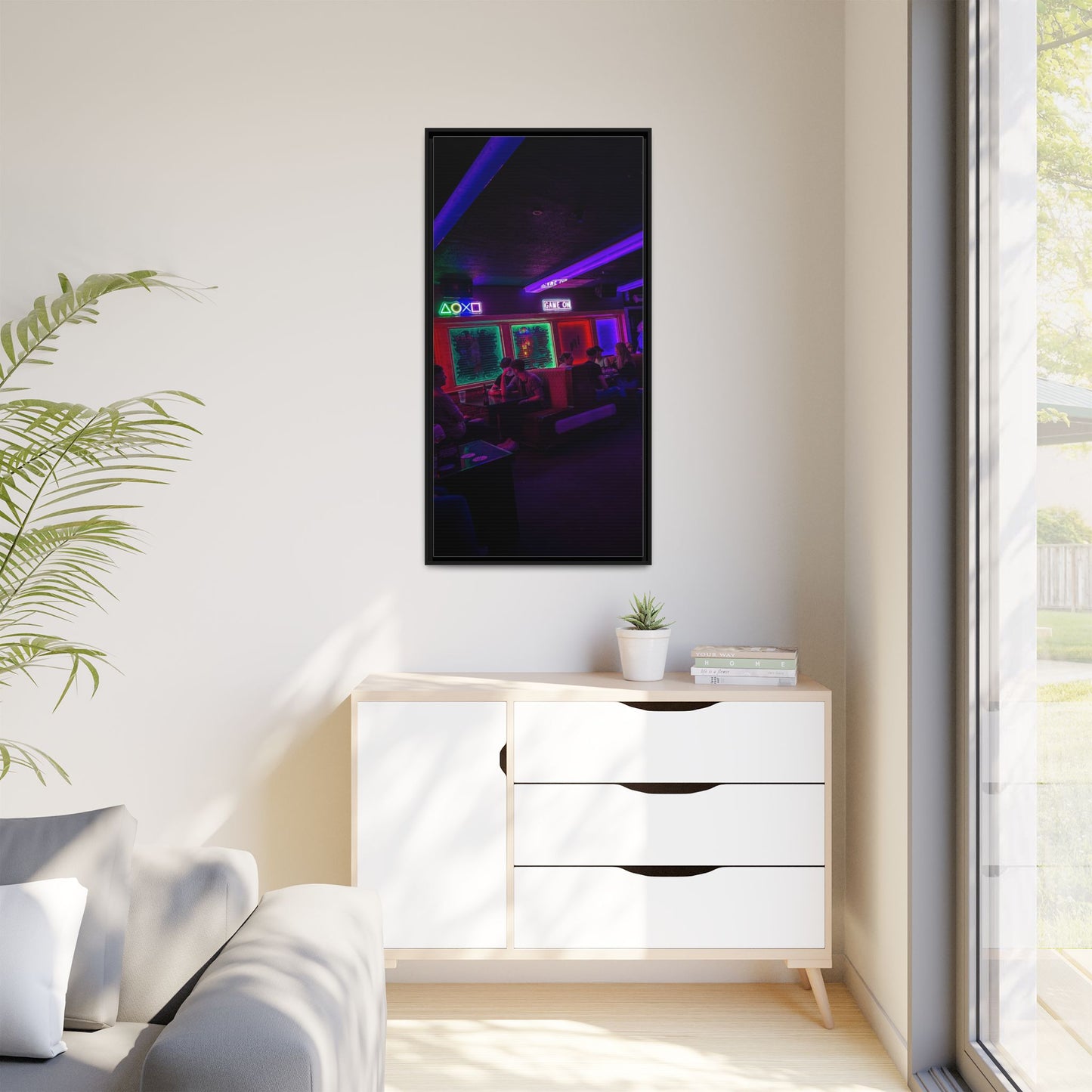 Mermaids Night Club Matte Canvas, Framed (Multi-color)