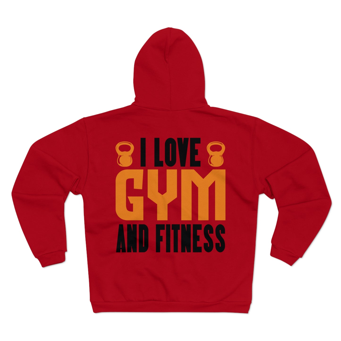 Unisex Hooded Zip Sweatshirt - I Love Gym and Fitness