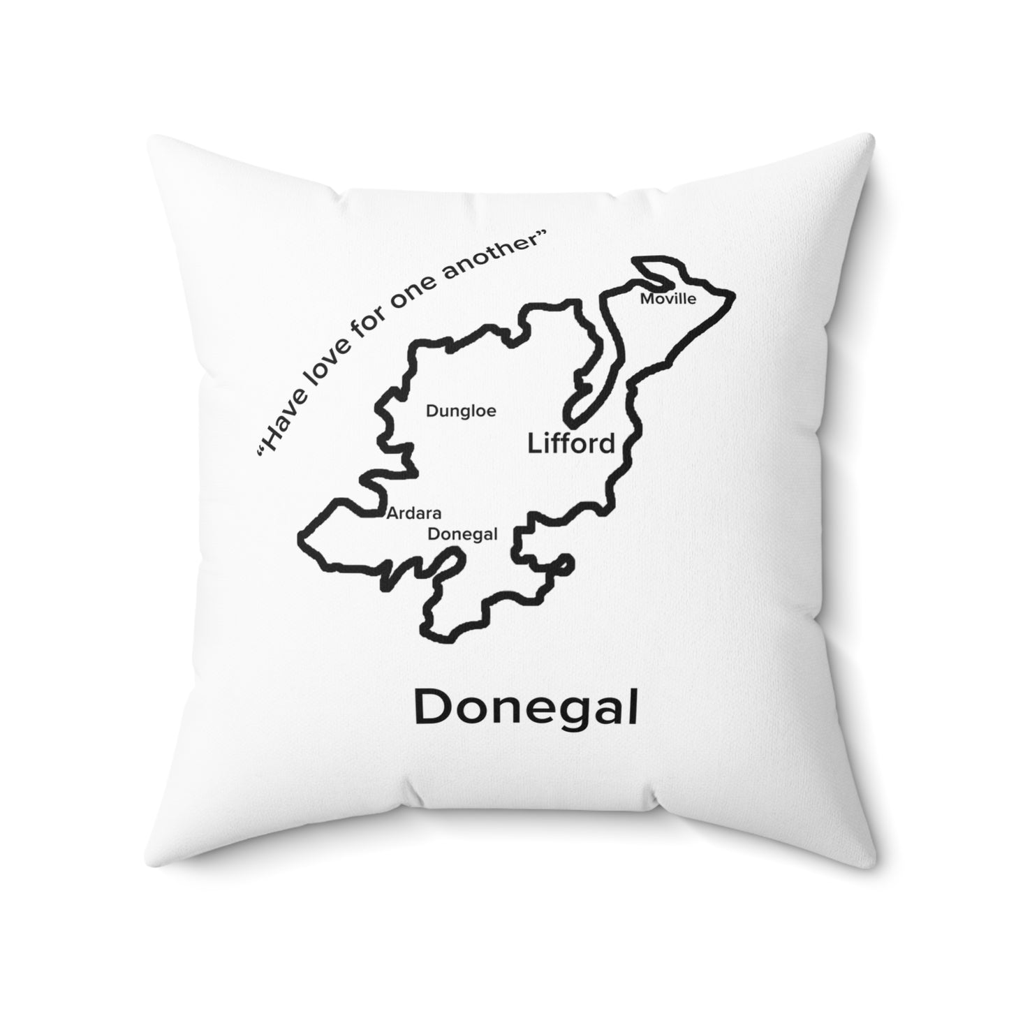 Donegal Spun Polyester Square Pillow White Edition 4 Sizes