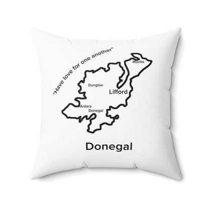 Donegal Spun Polyester Square Pillow White Edition 4 Sizes
