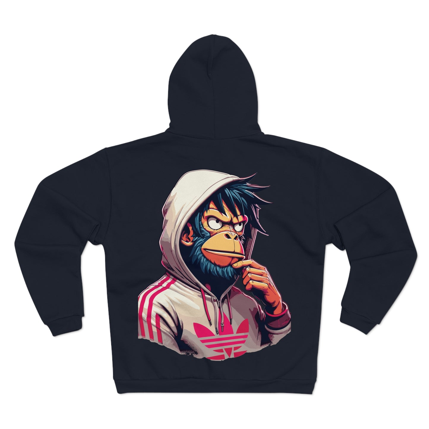 Mhm Retro Adidas Monkey Unisex Hooded Zip Sweatshirt