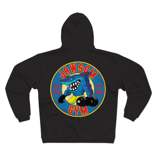Jawsome Gym Unisex Hooded Zip Sweatshirt - Fun Workout Hoodie for Fitness Enthusiasts