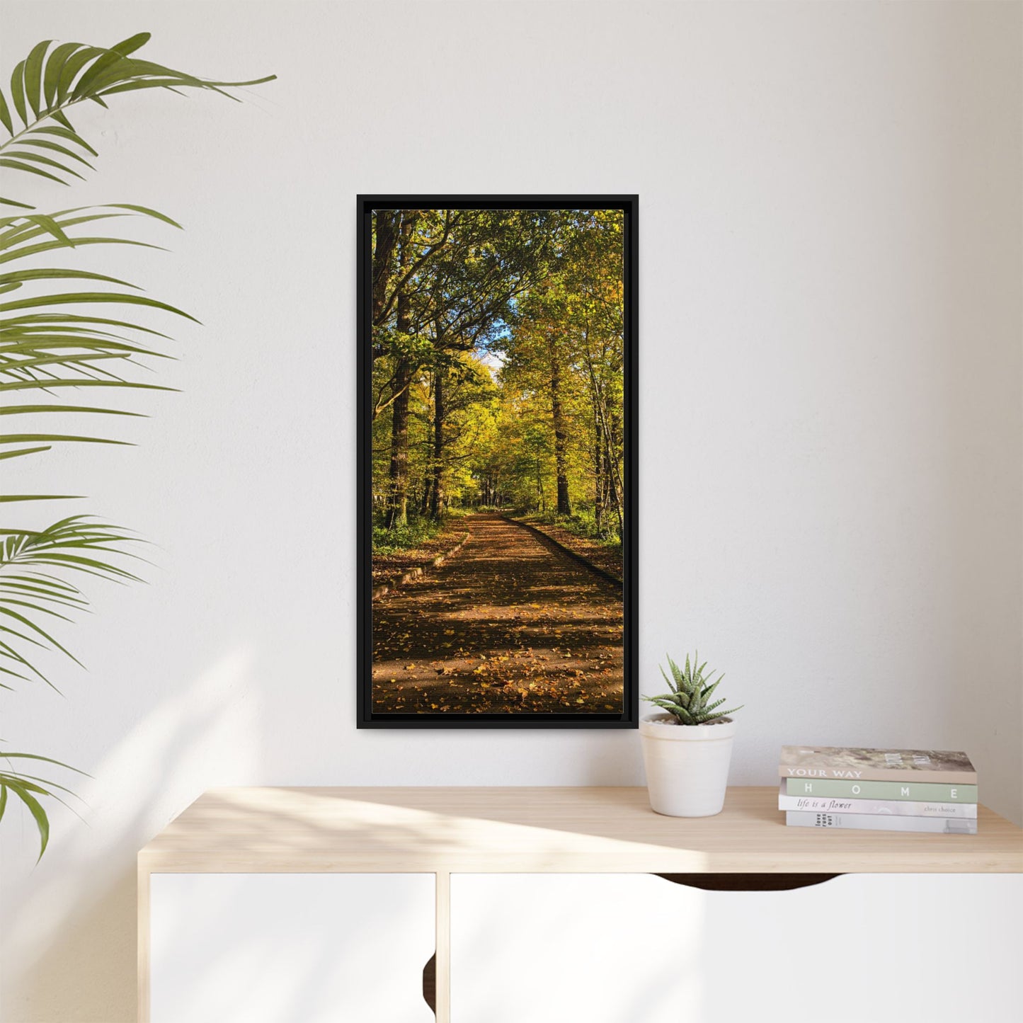 Listowel Town Park Autumn Matte Canvas, Framed (Multi-color)