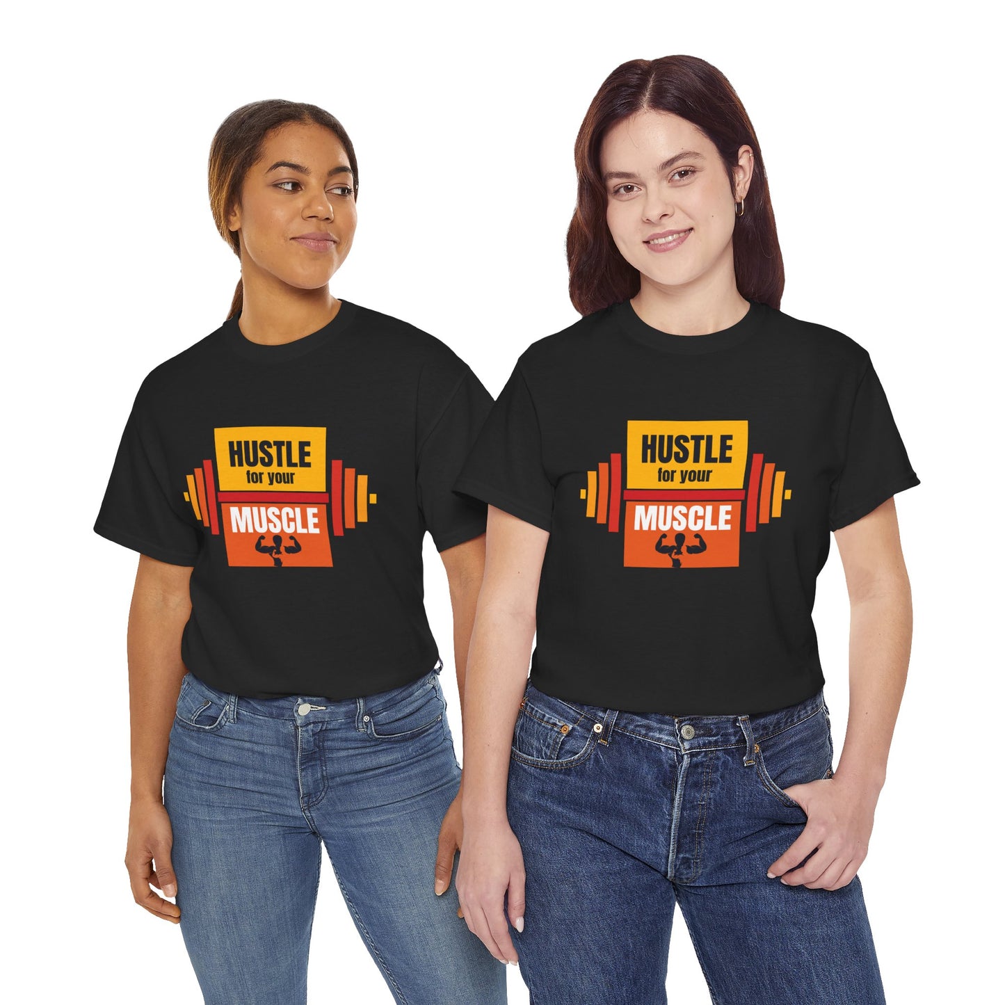 Hustle for Your Muscle Unisex Heavy Cotton Tee | Fitness Motivational T-Shirt