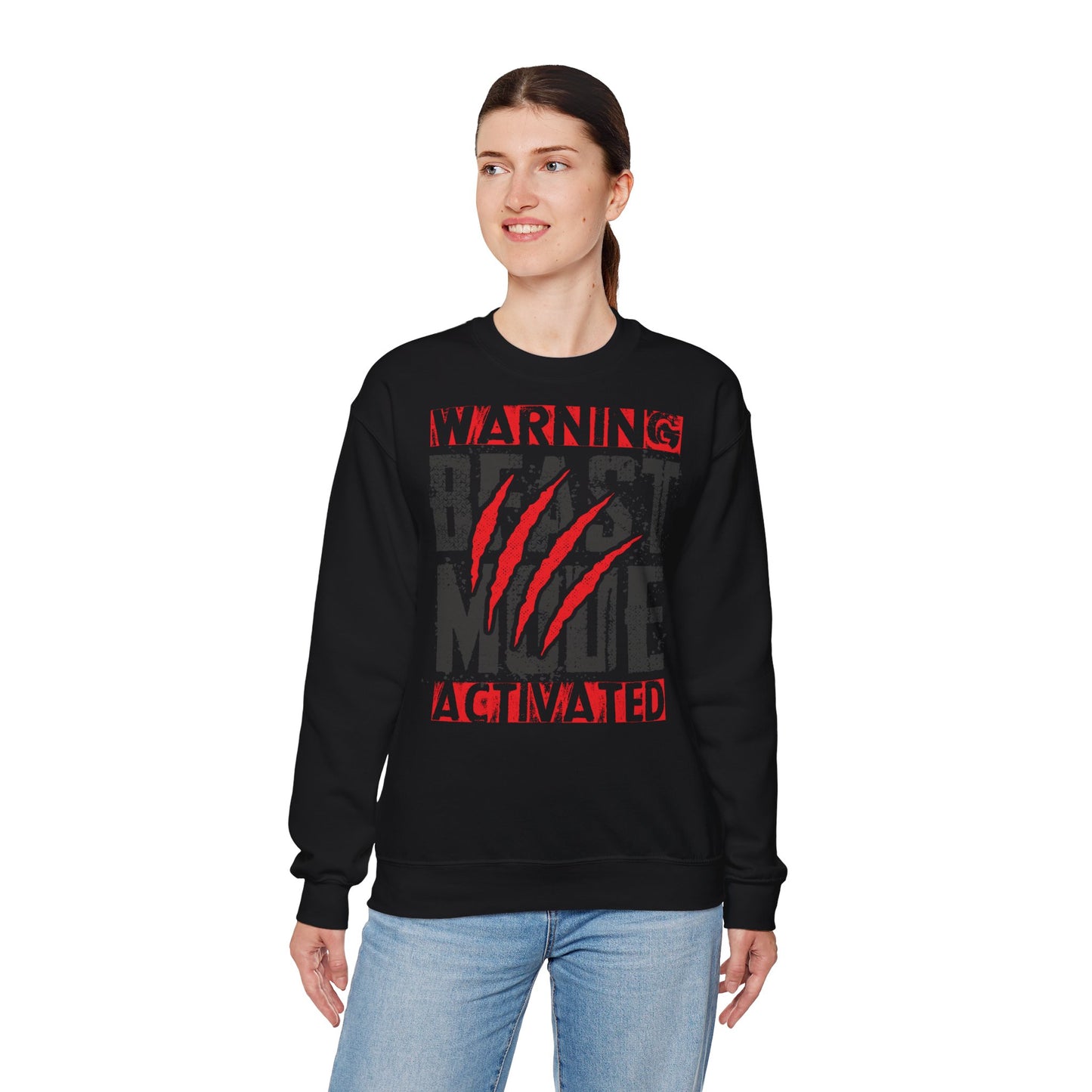 Beast Mode Activated Sweatshirt - Unisex Heavy Blend Crewneck | Perfect for Fitness Enthusiasts