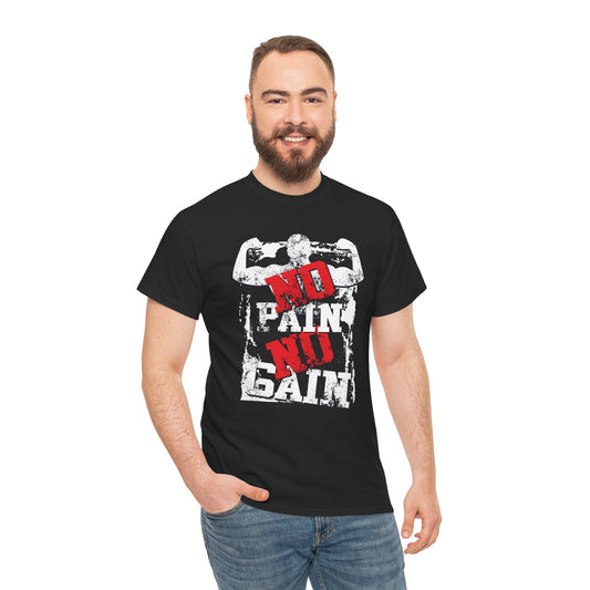 No Pain No Gain Unisex Heavy Cotton Tee - Motivational Workout Shirt for Fitness Enthusiasts