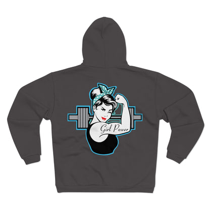 Empowered Women Unisex Hooded Zip Sweatshirt - 'Girl Power' Fitness Hoodie