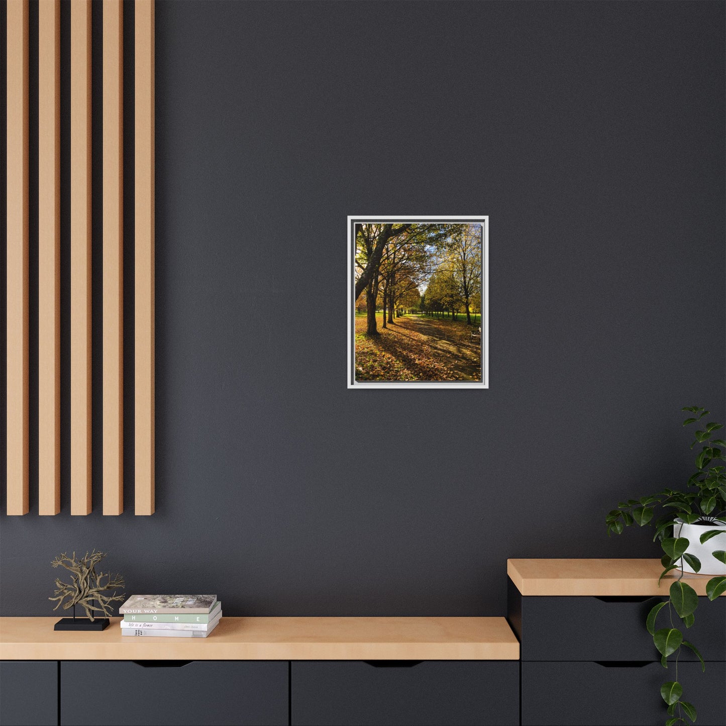 Listowel town Park Autumn Matte Canvas, Framed (Multi-color)