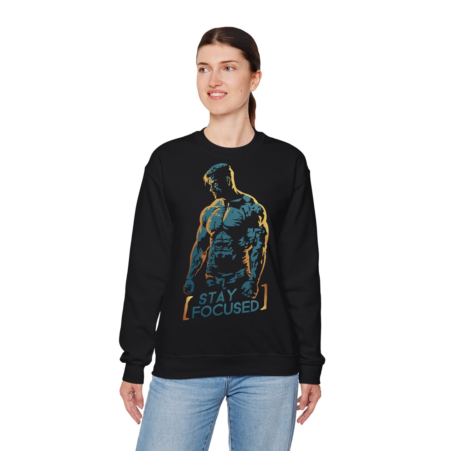 Unisex Heavy Blend™ Crewneck Sweatshirt - Stay Focused Gym Sweatshirt for Fitness Enthusiasts