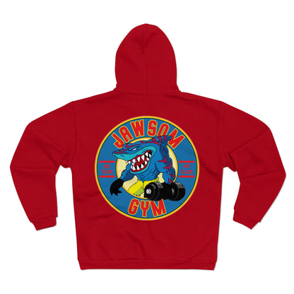 Jawsome Gym Unisex Hooded Zip Sweatshirt - Fun Workout Hoodie for Fitness Enthusiasts