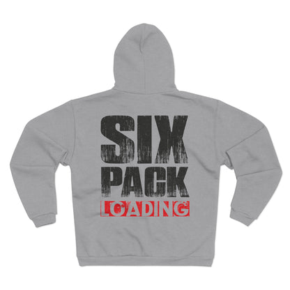 Six Pack Loading Unisex Hooded Zip Sweatshirt - Perfect for Fitness Enthusiasts