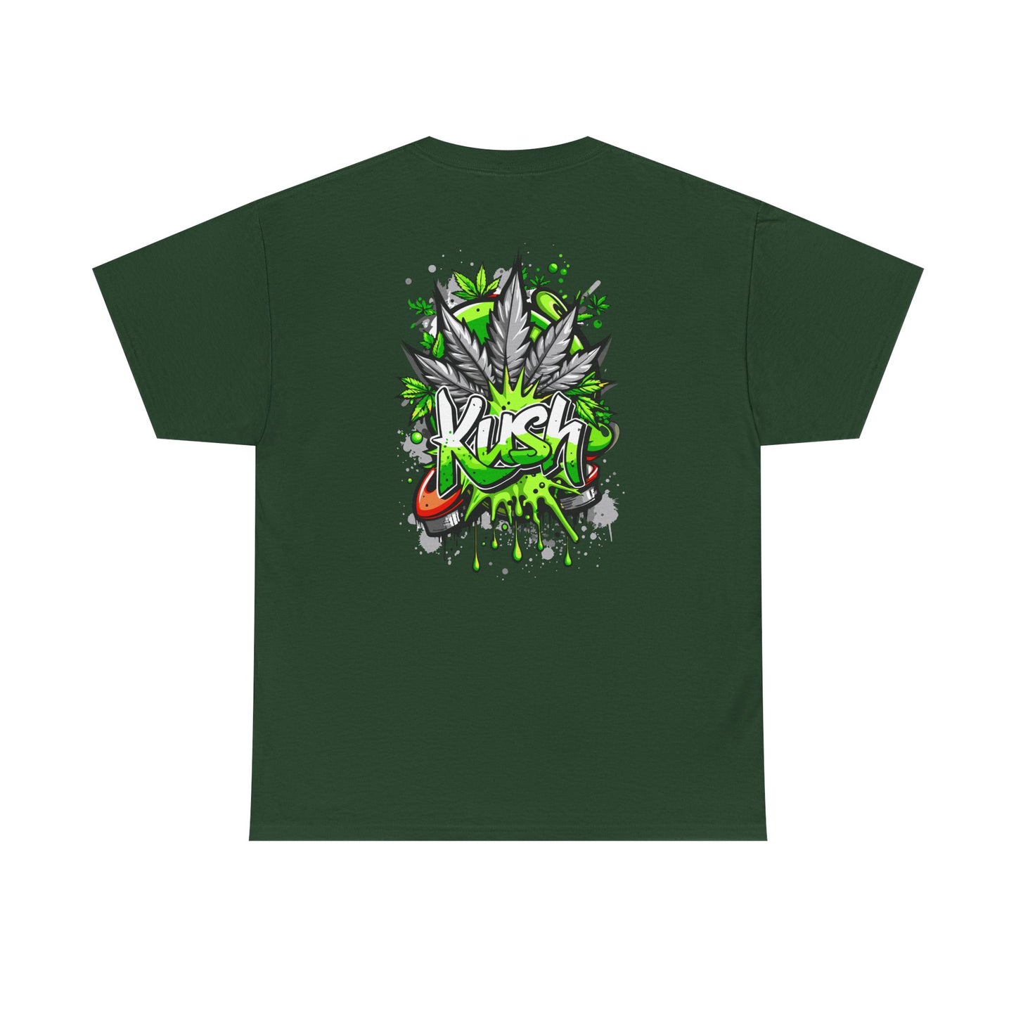 Kush Graffiti T-Shirt — Green Cannabis Leaf Street Art Tee
