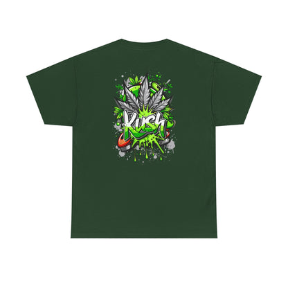 Kush Graffiti T-Shirt — Green Cannabis Leaf Street Art Tee