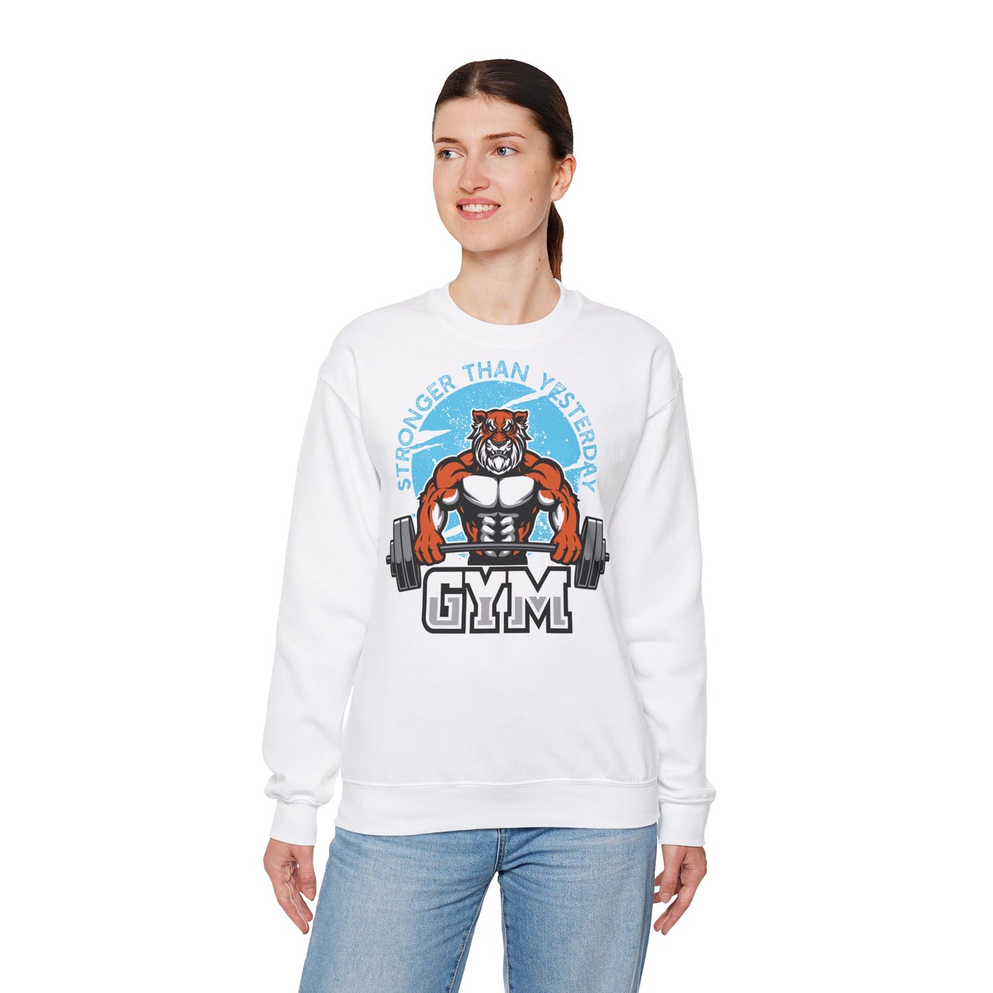 Stronger Than Yesterday Gym Sweatshirt - Unisex Heavy Blend™ Crewneck
