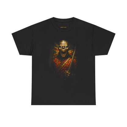 Horror Skeleton Warrior T-Shirt — Creepy Skeleton with Sword Graphic Tee